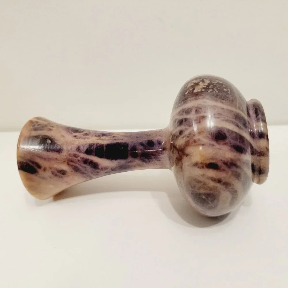 Vintage Pier 1 Imports Multi Purple Whites Swirl Marble Stone Bud Vase